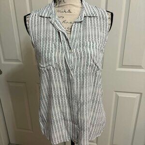 Women's Black & White Polka Dotted Sheer Blouse